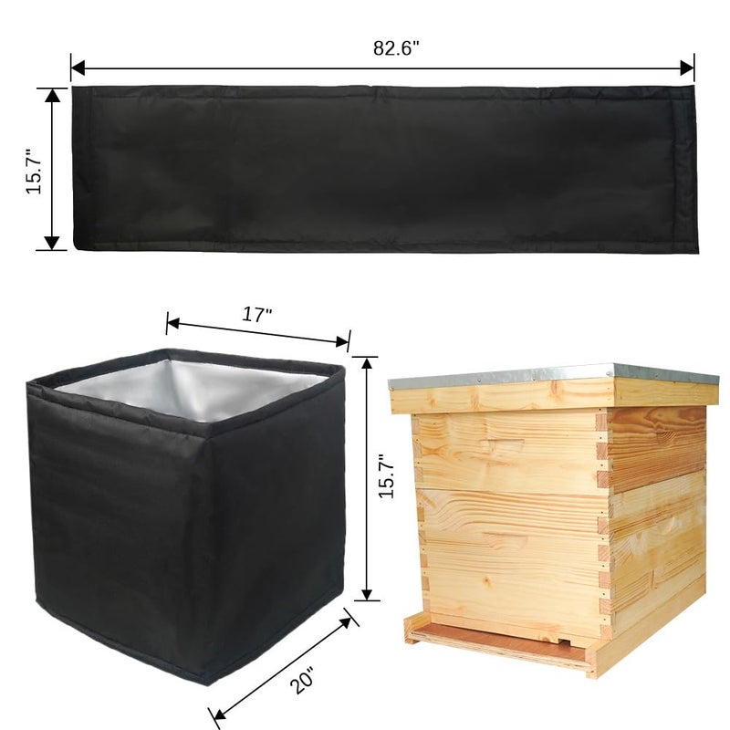 witbee Bee Hive Wrap, Winter Hives Beekeeping Supplies fit 1 Deep Hives with 1 Medium Hive Box, Winter Protection Cover 600D Oxford Insulated Cover, Lightweight, Reusable (81"x15.7") - Image 2